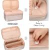 Portable Makeup Bag, Travel Make Up Bag Organizer for Women, Cute Make up Bag Organizer for Cosmetics Accessories, Large Capacity Toiletry Bag for Makeup (Rose Gold) - Image 5