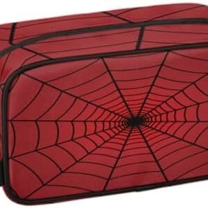 Red Spider Web Travel Toiletry Bag for Boys Men, Waterproof Hanging Dopp Kit for Women, Shaving Bag with Large Capacity for Travel,Sports Shower