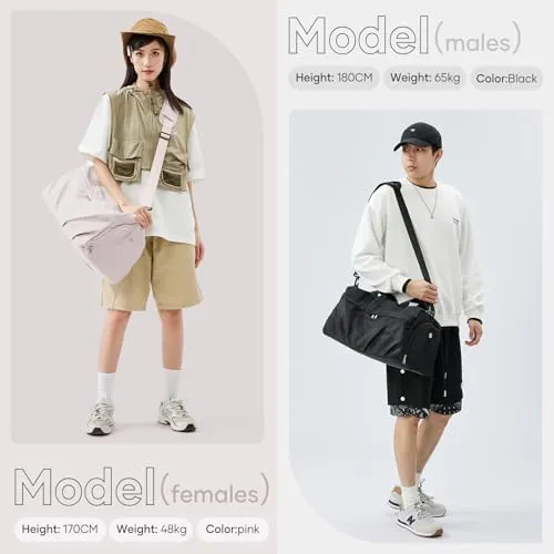 Carry On Bags For Airplanes,Travel Duffel Bags With Trolley Sleeve,Sport Gym Bags Waterproof Swimming Yoga Bags For Women,Duffel Bags For Traveling(Army Green) - Image 7