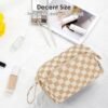 Narwey Large Women Makeup Bag Wide-open Make up Bag Travel Cosmetic Organizer Toiletry Bag for Cosmetics Toiletries Accessories (Light Checkerboard) - Image 6