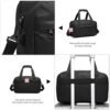 Kono Travel Duffel Bag 14L Under Seat Carry-on Bag Sports Tote Gym Bag Weekender Overnight Bags 13.78"x7.87"x7.87" Black - Image 3