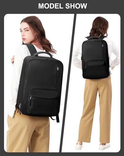 livbote Laptop Travel Backpack for Women Men, Carry On Backpack, 15.6 Inch Personal Item Backpack Flight Approved Casual Daypack Backpacks Waterproof for College Work Business Mochila de Viaje, Black - Image 2
