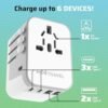 Universal Travel Adapter, International Power Plug Adapter with 3 USB-C and 2 USB-A Ports, All-in-One Worldwide Wall Charger for USA EU UK AUS and 150+ Countries - Image 2