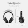 Bluetooth Headphones, Hybrid Active Noise Cancelling Wireless Headphones Over Ear with Microphone, 140H Playtime, Transparency Mode, Deep Bass, Clear Calls, Comfort fit for Travel, Home Office - Image 8