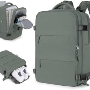 Travel Backpack For Women Men Airline Approved Carry On Bags For Airplanes Gym Bag With Shoe Compartment Backpack For Traveling On Airplane Waterproof Laptop Backpack College Travel Essentials