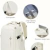 nanamango Travel Backpack For Women Men Carry On Backpack Flight Approved Water Resistant 14 Inch Laptop Backpack with USB Charging Port For Hiking Weekender Business College (White) - Image 7