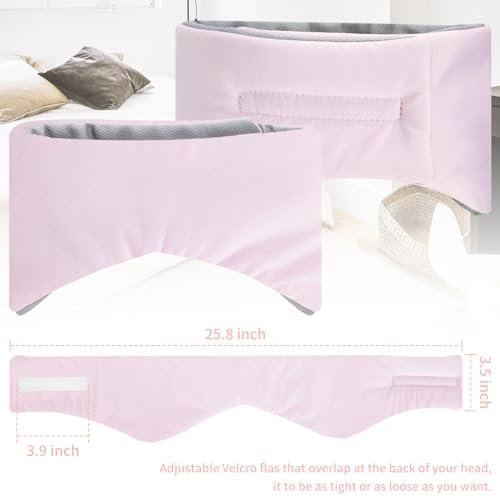 Double Sided Large Covers Sleep Eye Mask Ice Wire Sound-Proof Sleep Mask Warm and Cool Double Sided for Women Men Sleeping (Pink) - Image 3