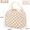 Bluboon Lunch Bag for Women Men Cute Corduroy Lunch Tote Bags Reusable Insulated Lunch Box Large Capacity Reusable Insulated Cooler for Work Picnic or Travel (Corduroy checkered brown) - Image 2