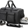 Gym Bag, Weekender Bag for Men Women Travel Duffel Bag with Wet Pocket Large Overnight Bag with Shoe Compartment Carry On Travel Bag Gym Duffle Bag Sports Bag-Black