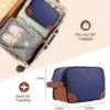 Toiletry Bag for Men, Mens Toiletry Travel Bag, Water-resistant Mens Toiletry Bag, Thickened PU Travel Dopp Kit, Toiletries Travel Bag for Business Trips and Camping, Navy Blue - Image 5