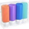 Leak Proof Refillable Silicone Travel Bottles - 3oz Travel Size Containers - Squeeze Bottle with TSA Bag