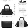 Kono Travel Duffel Bag 14L Under Seat Carry-on Bag Sports Tote Gym Bag Weekender Overnight Bags 13.78"x7.87"x7.87" Black - Image 5