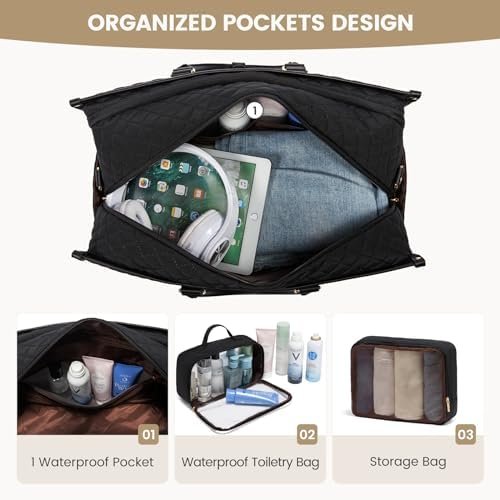 LOVEVOOK Travel Duffle Bag, Weekender Bag for Women with Toiletry Bag Carry on Overnight Bag with Laptop Compartment, Hospital Bag for Labor and Delivery, Gym Bag with Wet Pocket Shoe Bag - Image 2