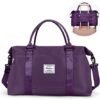 Weekender Bags for Women,Travel Duffel Bag,Overnight Weekend Carry On Personal Item Bag with Wet Pocket & Trolley Sleeve,Gym Bag,Dark Purple