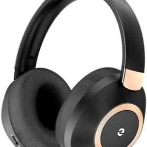 Active Noise Cancelling Headphones, 100H Playtime Headphones Wireless Bluetooth, Bluetooth Headphones with Microphone, Over- Ear Wireless Headphones with Deep Bass for Travel (Black)