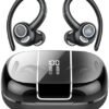 Csasan Headphones Wireless Earbuds Sport, Bluetooth 5.3 Over Ear Buds Stereo Deep Bass Headset with Earhooks, 48H Wireless Earphones with HD Mic, IP7 Waterproof Earbud for Sports/Running/Workout