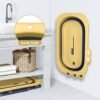 Beberoad Love Collapsible Toddler Bathtub Portable Travel Toddler Tub Foldable Bathtub with Adjustable Height for Toddler 1-3 (Yellow) - Image 3