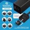 Ceptics 65W World Travel Adapter 3 USB Ports PD 3.0 Ultra Compact Charger 2 US Outlets [GaN Tech], Quick Type C, Charge Laptops, Cellphones in Europe, Asia, Africa, America and More - Image 5