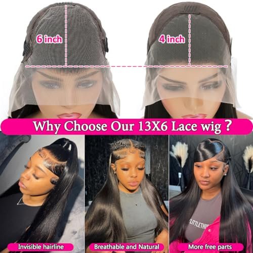30 Inch 13x6 Lace Front Wigs Human Hair Straight HD Lace Frontal Wigs Human Hair Pre Plucked for Women 13x6 Glueless Wigs Human Hair 180% Density - Image 5