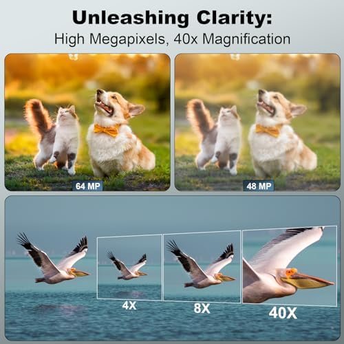 64MP Digital Cameras for Photography & Video, 40 X Zoom Vlogging Camera for YouTube with WiFi & App Control, Flash & HDMI Output, 32GB SD Card(2 Batteries) - Image 2