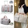 Travel Bag, Large Capacity Folding, Sports Gym with Wet Pocket & Shoes Compartment, Foldable Duffel, Weekender Overnight for Women and Man (Green) - Image 5