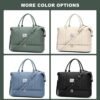 Travel Duffel Bag for Women, Overnight Weekender Bag with Wet Pocket & Trolley Sleeve, Carry On Tote Bag Sports Gym Bag Green - Image 7