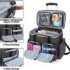 CURMIO Rolling Teacher Tote Bag with Padded Laptop Compartment for up to 15.6 Inches Laptop, Wheeled Teacher Bag for Teaching, Office, Craft, Black - Image 3