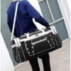 Travel Duffel Bag 65L Foldable Weekender Overnight Bag 26" Lightweight Oxford Cloth Large Gym Luggage Duffel Water-proof & Tear Resistant for Men & Women (Black White) - Image 3