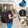 DUSLANG 17 Inch Laptop Backpack for Travel Water Resistant College Backpack for Men Laptop Bag with USB Charging Port,Black - Image 6