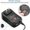 ZOZO Universal AC/DC Adapter 30W Switching Power Supply 3V to 12V W/USB Port & 8 Selectable 8 Adapter Plugs for Household Electronics LED Strips Tablets Webcams Speakers USB Hubs and More - Image 2
