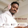 Wireless Bluetooth Headphones Over Ear 65H Playtime HiFi Stereo Headset with Microphone and 6EQ Modes Foldable Bluetooth V5.3 Headphones for Travel Smartphone Computer Laptop Rose Gold - Image 2