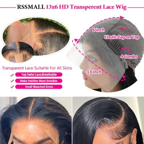 30 Inch 13x6 Lace Front Wigs Human Hair Straight HD Lace Frontal Wigs Human Hair Pre Plucked for Women 13x6 Glueless Wigs Human Hair 180% Density - Image 4