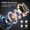 OneOdio Bluetooth Over Ear Headphones, 110 Hrs Wireless/Wired Stereo Sound Foldable Headsets with Deep Bass 50mm Neodymium Drivers for PC/Phone/Tablet - Studio Wireless Pro C, Black - Image 2