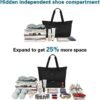 ETRONIK Expandable Travel Bag for Women, Weekender Bag with USB Charging Port, Duffel Bag with Shoe Compartment and Wet Pocket, Carry On Tote Bag for Women Travel Airplanes 3Pcs Set, Black - Image 2