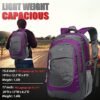 ProEtrade Backpack Bookbag for College Sturdy Travel Business Hiking Fit Laptop Up to 15.6 Inch Multi Compartment Gifts for Men Women Night Light Reflective (Purple A) - Image 6