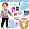 ZITA ELEMENT 22 Pcs 18 Inch Boy Doll Clothes Suitcase Set for 19 Inch Boy Doll Accessories Travel Carrier Storage, Including Suitcase Pillow Blindfold Sunglasses Camera Computer - Image 2