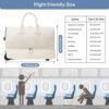 ETRONIK Rolling Duffle Bag with Wheels, 21-inch Flight Approved Travel Duffle Bag with Wet Pocket & Shoe Compartment, Carry On Luggage 22x14x9 Airline Approved, Beige - Image 3