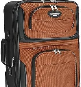 Travel Select Amsterdam Softside Expandable Rolling Luggage, TSA-Approved, Lightweight, Orange, Carry-on 21-Inch