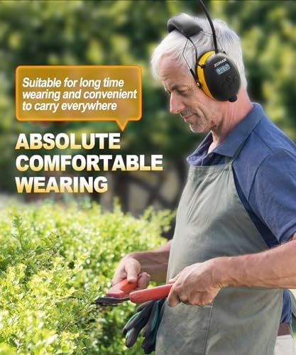 ZOHAN EM042 AM/FM Radio Headphone with Digital Display, Noise Reduction Safety Ear Muffs for Lawn Mowing and Landscaping - Image 5