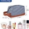 Inspack Duffle Bag with Shoe Compartment and Toiletry Bag for Women/Men, 45L Gym Sports Bags with Trolley Sleeve, 22x14x9 Weekender/Carry on/Travel Tote/Duffel/Overnight Bags（Blue-White Stripe） - Image 8