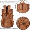 BAOSHA Stylish Leather Men Weekender Travel Duffel Tote Bag Backpack Travel Hiking Rucksack Overnight Bag 3-Ways Convertible HB-26 (Brown) - Image 4