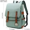 Mancio Vintage Laptop Backpack with USB Charging Port, Slim Tear Resistant Business Backpack for Travelling, College, Casual Daypacks for Men,Women, Fits up to 15.6Inch Notebook, Green - Image 2