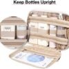 BAGSMART Toiletry Bag Hanging Travel Makeup Organizer with TSA Approved Transparent Cosmetic Bag Makeup Bag for Full Sized Toiletries, Medium-Pink - Image 4