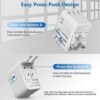Universal Travel Adapter,Redagod International Plug Adapter with 3 USB A 2 USB C Ports Max 6A 30W, All-in-one Worldwide Wall Travel Charger for Europe UK AUS Asia Japan Covers 200+Countries - Image 5