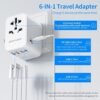 Universal Travel Adapter with USB C PD 30W Fast Charging, BOKHOM International Travel Adapter with 3 USB C and 2 USB-A, Dual 10A Fuses Travel Adapter Worldwide Travel Charger for EU UK US AU - Image 8