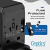 Ceptics Universal Travel Plug Adapter - Powerful 33W with PD & QC 3.0 USB-C Fast Charging - 2 USB Ports Wall Charger Type I C G A Outlets 110V 220V A/C - EU Euro US UK, Model: UP-10KU-W - Image 4