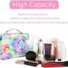 Bluboon Toiletry Bag Travel Makeup Bag Portable Cosmetic Bag Organizer for Women and Girls (Tie Dye Blue) - Image 6