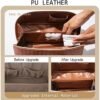 OTTOLTIL 2023 New Travel Makeup Bag, Large Capacity Cosmetic Bag, Portable PU Leather Waterproof Travel Makeup Bag for Women, with Handle and Divider Flat Lay Makeup Organizer Bags(Brown) - Image 3