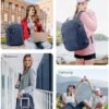 Travel Backpack for Women, United Airlines Carry on bags Travel Bag Flight Approved, personal item bag 17 * 10 * 9 with USB Charging Port, Waterproof Carry on Backpack, Aqua Blue - Image 5