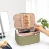 OCHEAL Makeup Bag, Portable Cosmetic Bag, Large Capacity Travel Makeup Case Organizer, Makeup Bags For Women Toiletry Bag for Girls Traveling With Handle and Divider-Green Braided - Image 7